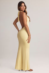Modal Halterneck Maxi Dress in Lemon Sherbet