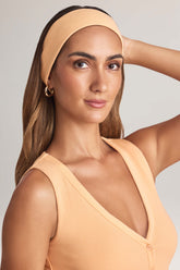 Modal Ribbed Headband in Peach