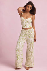 Modal Mid-Rise Pyjama Trousers in Lemon Print