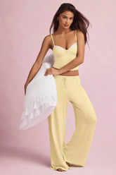 Modal Mid-Rise Pyjama Trousers in Pastel Yellow