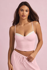 Modal Camisole Pyjama Top in Baby Pink