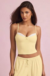 Modal Camisole Pyjama Top in Pastel Yellow