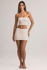 Modal Mid-Rise A-Line Mini Skirt in Stripe Print