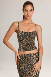 Modal Scoop-Neck Tank Top in Leopard Print