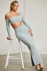 Low Rise Maxi Skirt in Green