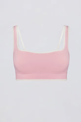 Soft Active Contrast Sports Bra in Powder Pink