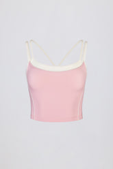 Soft Active Layered Tank Top in Powder Pink