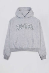 Appliqué Oversized Hoodie in Grey Marl