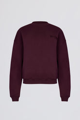 Oversized Crew-Neck Jumper in Burgundy