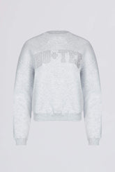 Oversized Crew-Neck Jumper in Grey Marl