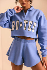 Flippy Sweat Shorts in Blue Cereluean