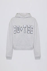 Soft Cotton Jersey Acid Wash Oversized Hoodie in Heather Grey