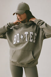 Soft Cotton Jersey Acid Wash Oversized Hoodie in Light Green