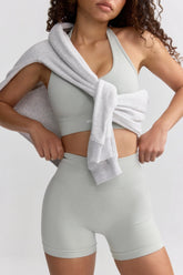 High Waist Define Luxe Mini Shorts in Grey