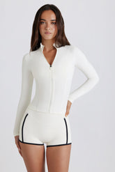 Soft Active Zip-Up Jacket in Ivory