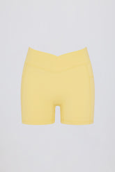 Soft Active Pocket V-Waist Mini Shorts in Lemon