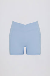 Soft Active Pocket V-Waist Mini Shorts in Sky