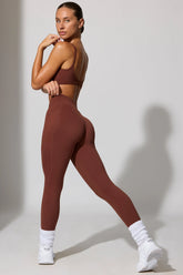 Full Length Leggings with Pockets in Brown
