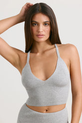 Chunky Knit Tank Top in Grey Marl