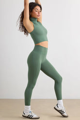 Soft Active High-Waist Leggings in Khaki