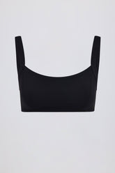 Soft Active Seam-Detail Sports Bra in Black