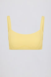 Soft Active Seam-Detail Sports Bra in Lemon