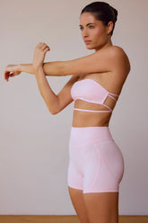 High-Waist Mini Shorts in Soft Pink