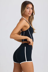 Soft Active Contrast Mini Shorts in Black