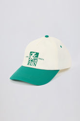Baseball Cap in White Varsity Green