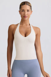 Define Luxe Halterneck Tank Top in White