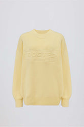 Ribbed Knit Oversized Jumper in Lemon