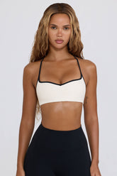 Soft Active Sweetheart-Neck Sports Bra in White