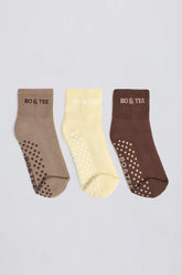 Pilates Sock Bundle in Mocha Multi
