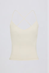 Cross-Back Tank Top in Cream