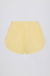 Button-Detail Mid-Rise Shorts in Lemon