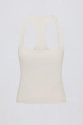 Soft Active Racerback Tank Top in Cream