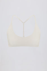 Soft Active Racerback Sports Bra in Cream