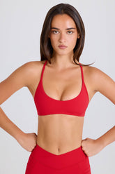 Soft Active Racerback Sports Bra in Strawberry Red