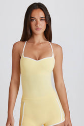 Soft Active Cross-Back Tank Top in Lemon