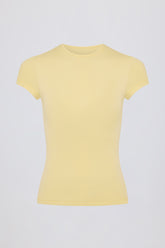 Cut-Out Longline T-Shirt in Lemon