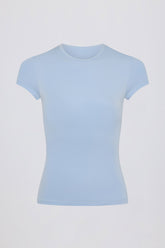 Cut-Out Longline T-Shirt in Sky