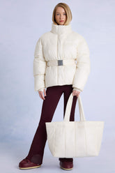 Waterproof Puffer Tote Bag in Ice
