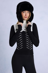 Faux-Fur Trapper Hat in Black