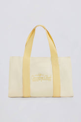 Oversized Canvas Tote Bag in Lemon