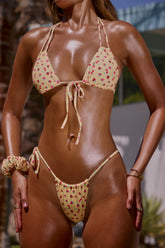 Double Strap Triangle Bikini Top in Yellow