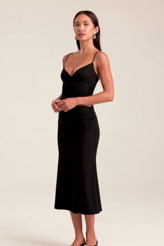 Modal V-Neck Ruched Camisole Top in Black