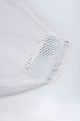 Lace-Trim Veil in White