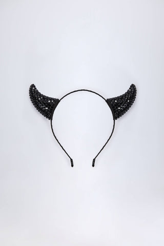 Devil Horns Headband in Black