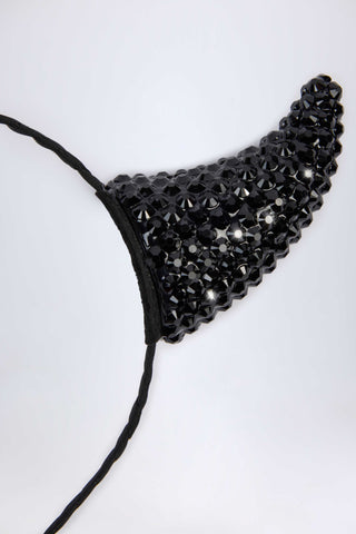 Devil Horns Headband in Black