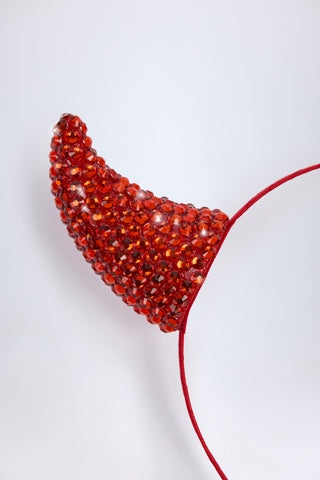 Devil Horns Headband in Fire Red